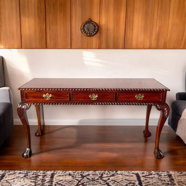 Antique Mahogany Chippendale-Style Writing Desk - Image 2