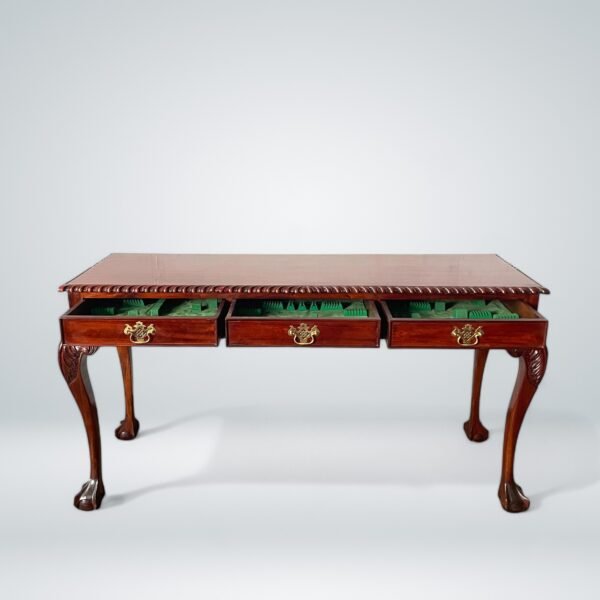 Antique Mahogany Chippendale-Style Writing Desk - Image 4