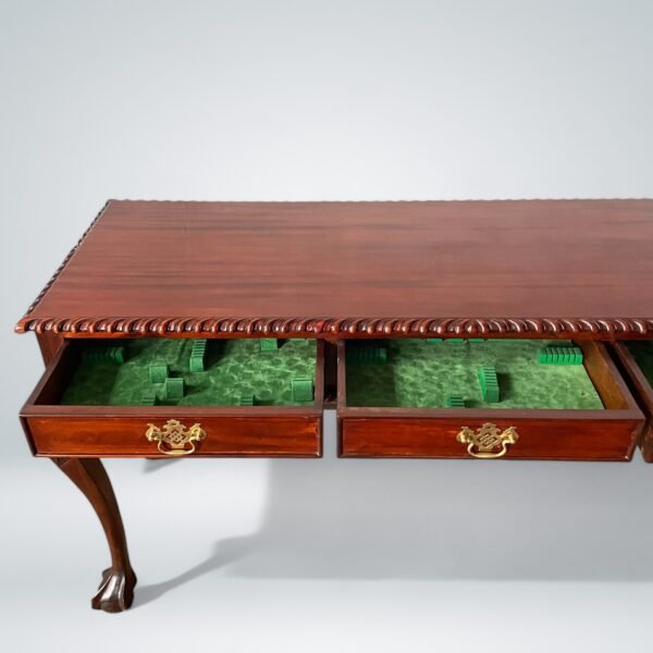 Antique Mahogany Chippendale-Style Writing Desk - Image 5