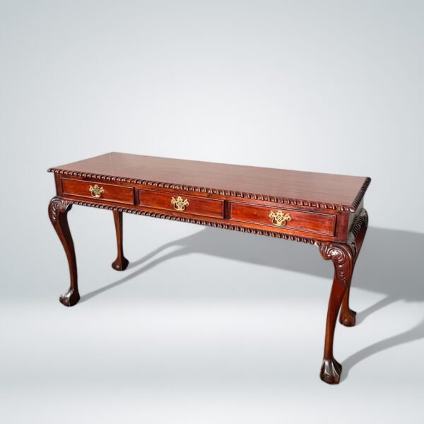 Antique Mahogany Chippendale-Style Writing Desk - Image 8
