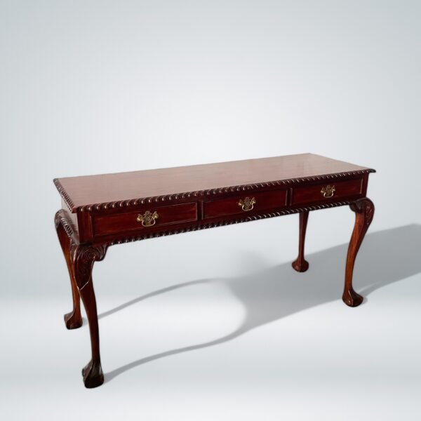 Antique Mahogany Chippendale-Style Writing Desk - Image 9