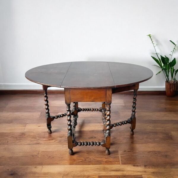 Antique Barley Twist Drop-Leaf Table