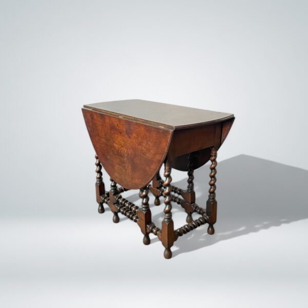 Antique Barley Twist Drop-Leaf Table - Image 4