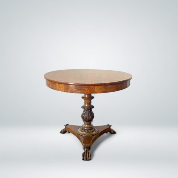 Antique Regency-Style Round Pedestal Table - Image 4
