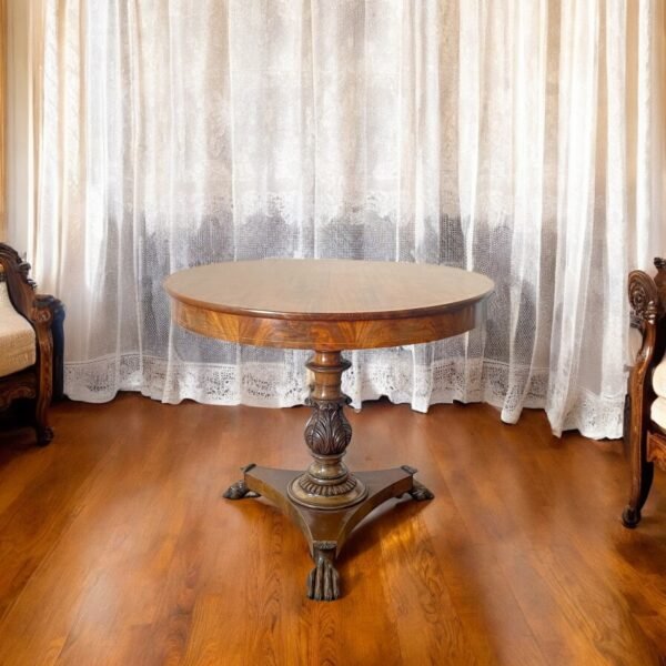 Antique Regency-Style Round Pedestal Table