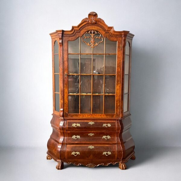 Antique Dutch Bombe Display Cabinet - Image 2