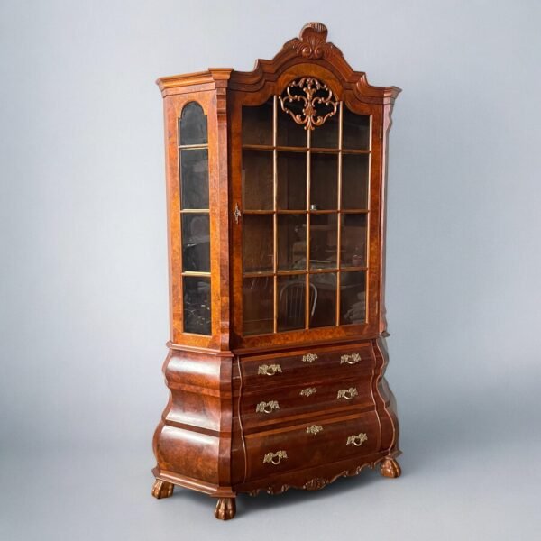 Antique Dutch Bombe Display Cabinet - Image 5