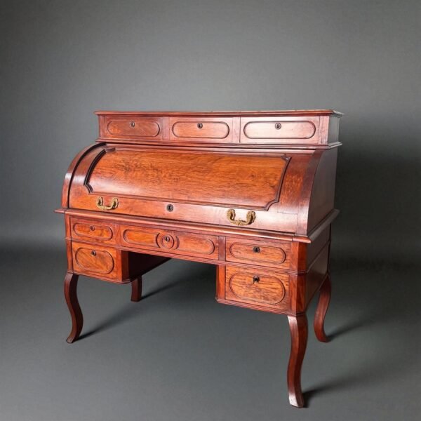 Mahogany roll-top desk - Image 2