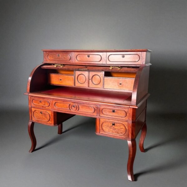 Mahogany roll-top desk - Image 7